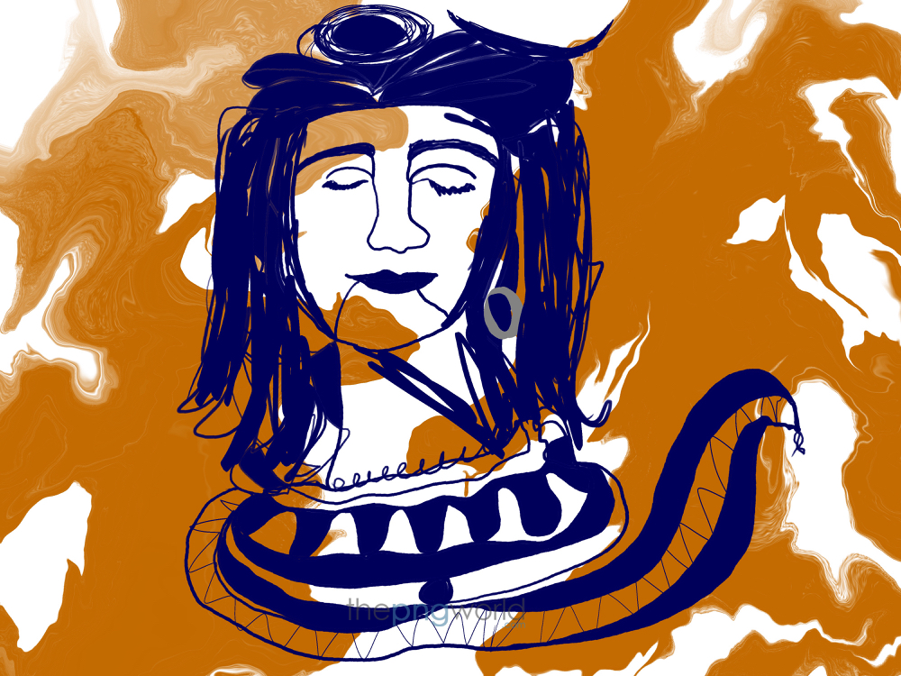 Abstract Bham Bham Bhole Shivji,maha Shivratri,bhole nath,natraj,Mahadev,Bham Bham bhole,god,lord,tridev,festival,image,picture,wallpaper,painting,artwork,abstract,character,illustration,orange,blue,line art,sketch,handmade,digital
